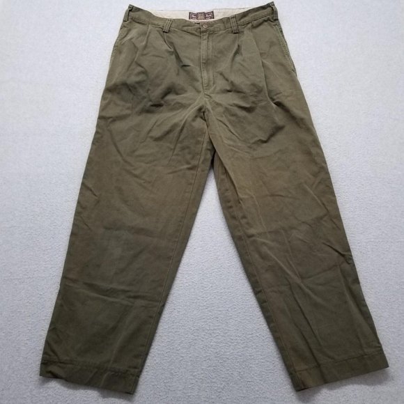 Abercrombie‎ & Fitch Pants Mens 34x29 Green Khakis Pockets Cotton - Picture 1 of 10